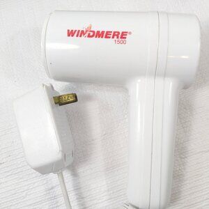 Vintage Windmere 1500 Watt Hair Dryer Micro Turbo Travel mini white red letters